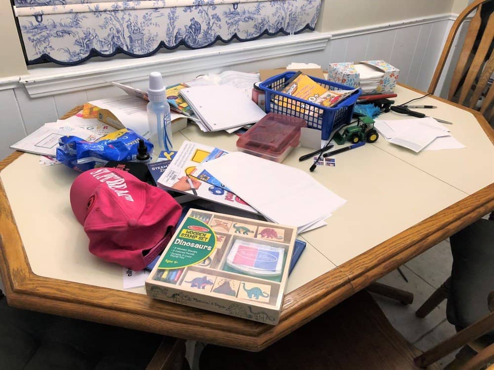 messy kitchen table