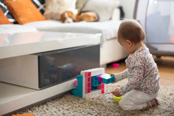 storing toys in living room