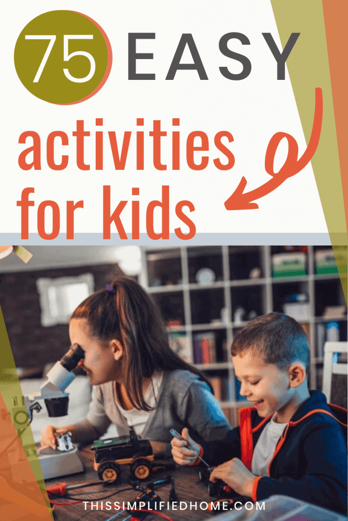Stuck in the house and looking for easy activities for kids to do at home? In this post, you'll find 75+ ideas ranging from science to literacy to social.
