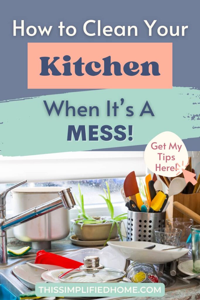 Messy kitchen sink with dirty dishes piled around it.